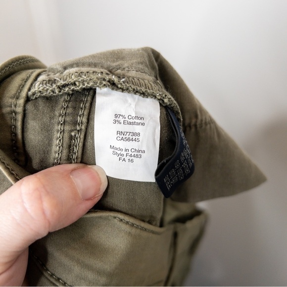 J Crew Factory Womens Olive Green Stretch Skinny Pants Size 30 Mid Rise Sheen - Picture 8 of 10